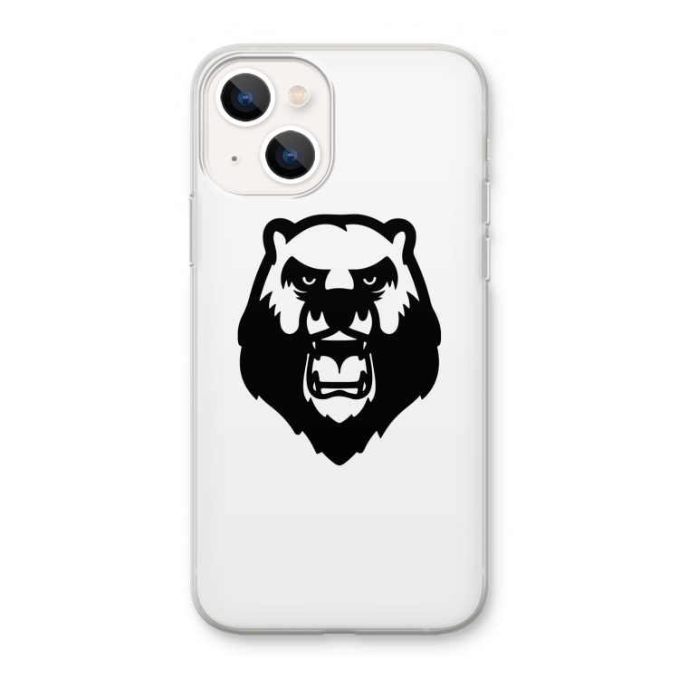 Angry Bear (white): iPhone 13 mini Transparant Hoesje