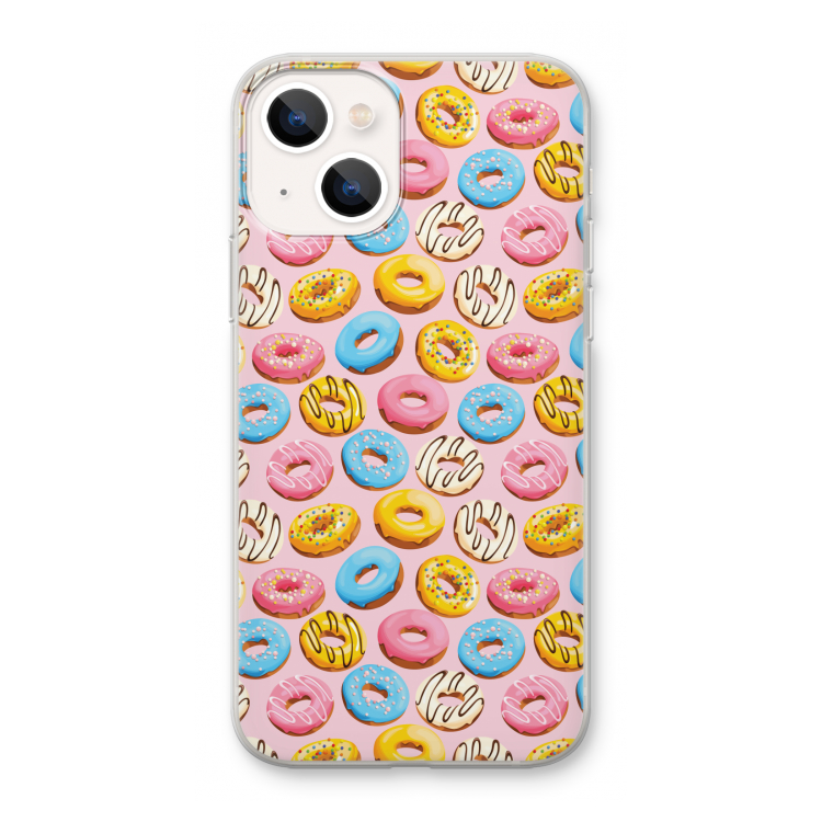Pink donuts: iPhone 13 mini Transparant Hoesje