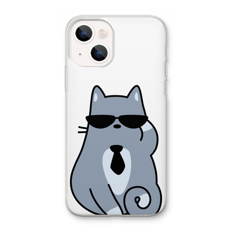 Cool cat: iPhone 13 mini Transparant Hoesje