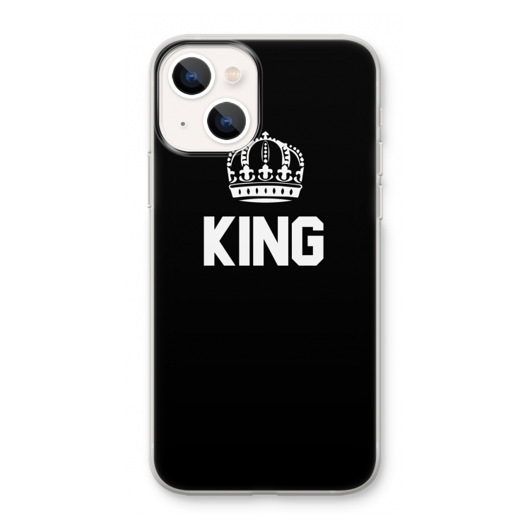 King zwart: iPhone 13 mini Transparant Hoesje