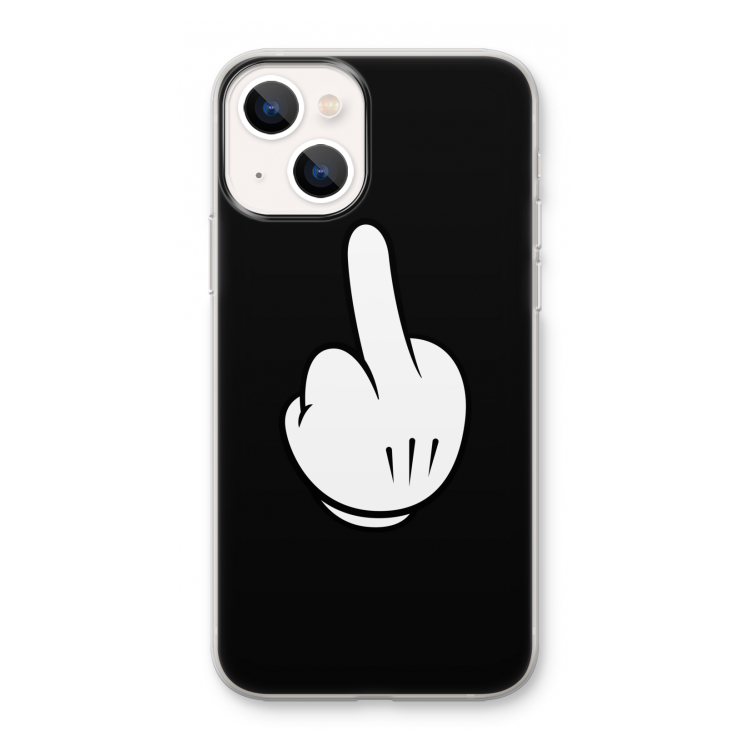 Middle finger black: iPhone 13 mini Transparant Hoesje