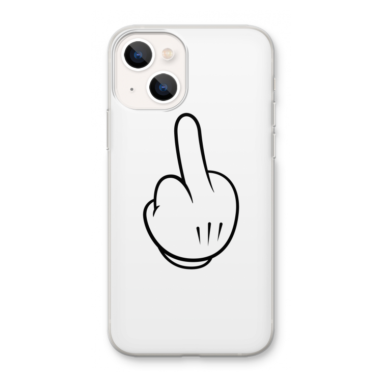 Middle finger white: iPhone 13 mini Transparant Hoesje
