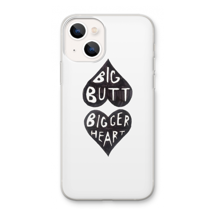 Big butt bigger heart: iPhone 13 mini Transparant Hoesje