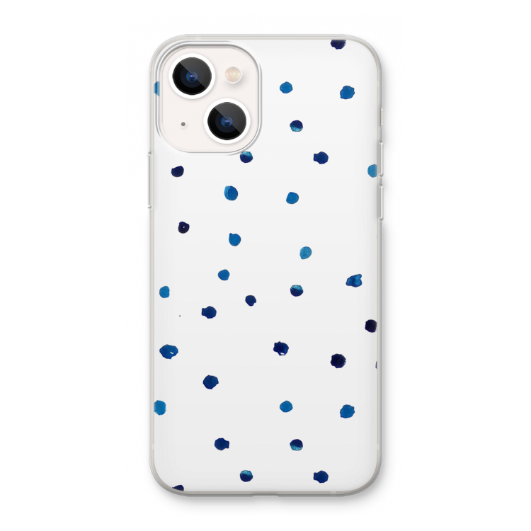 Blauwe stippen: iPhone 13 mini Transparant Hoesje