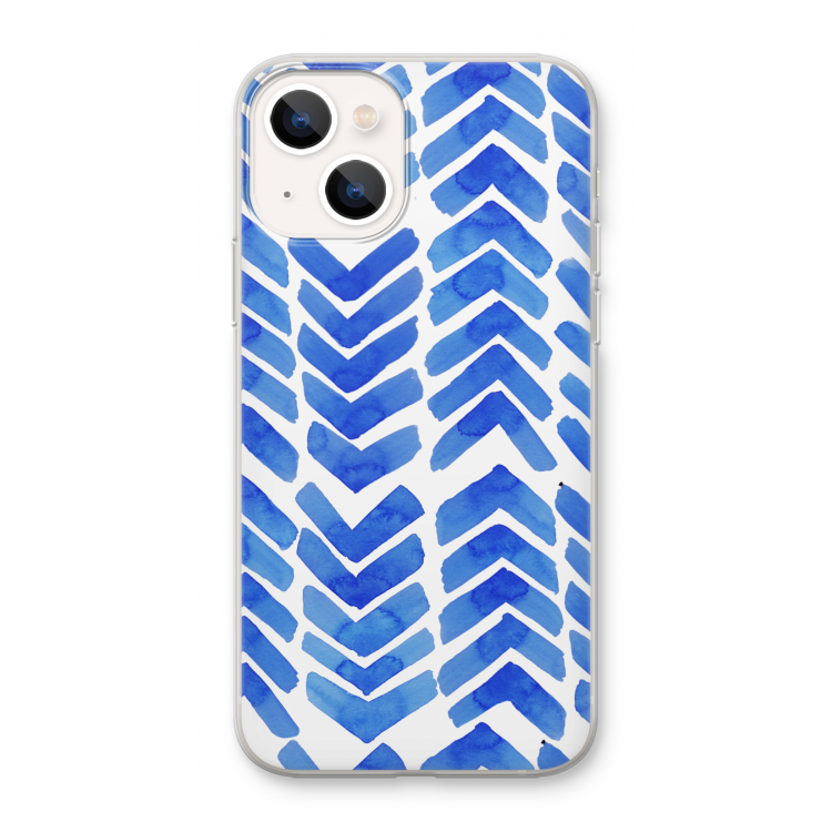 Blauwe pijlen: iPhone 13 mini Transparant Hoesje