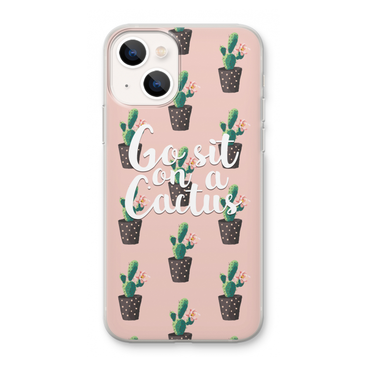 Cactus quote: iPhone 13 mini Transparant Hoesje
