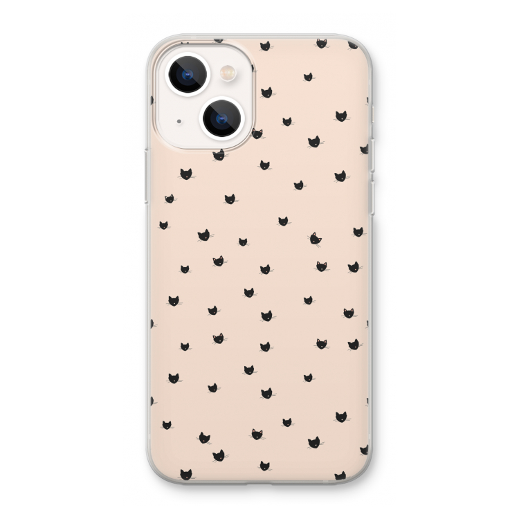 Kleine kattenkopjes: iPhone 13 mini Transparant Hoesje