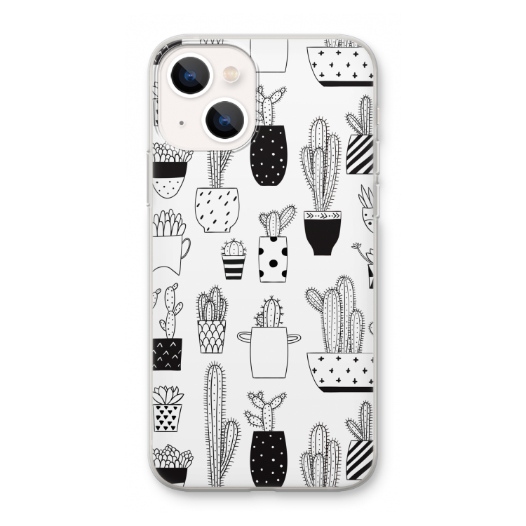 Cactusmotief: iPhone 13 mini Transparant Hoesje