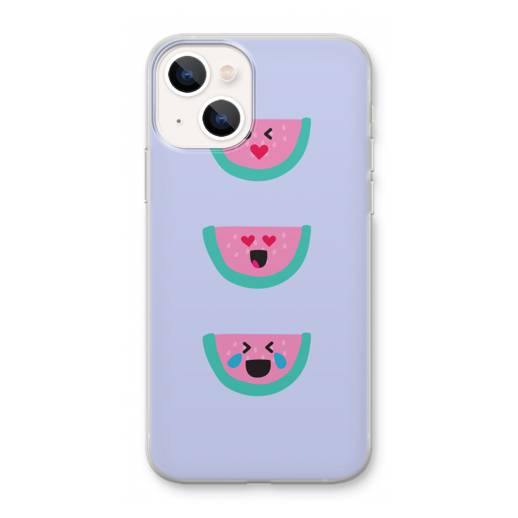 Smiley watermeloen: iPhone 13 mini Transparant Hoesje