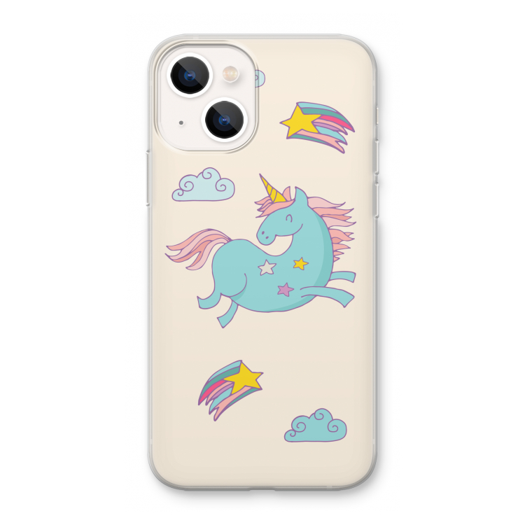 Vliegende eenhoorn: iPhone 13 mini Transparant Hoesje