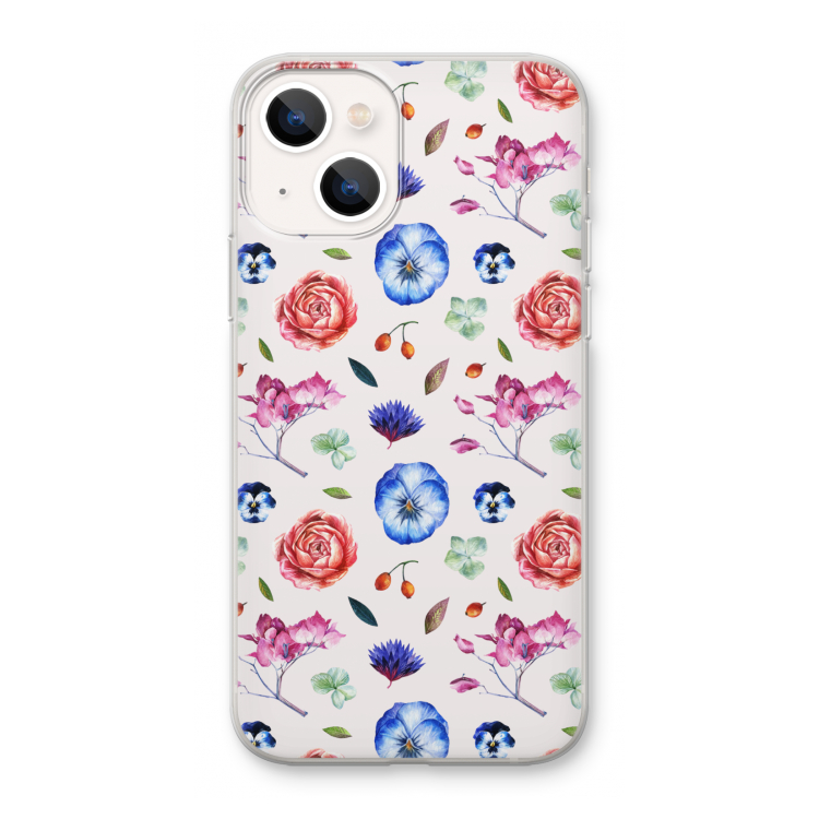 Bloemetjes: iPhone 13 mini Transparant Hoesje