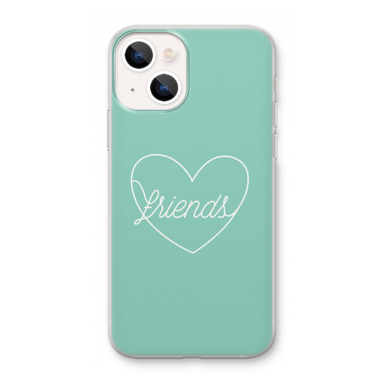Friends heart pastel: iPhone 13 mini Transparant Hoesje