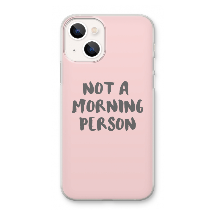 Morning person: iPhone 13 mini Transparant Hoesje