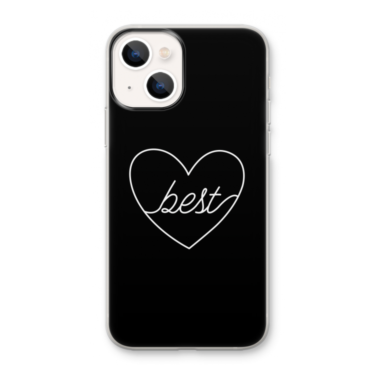Best heart black: iPhone 13 mini Transparant Hoesje