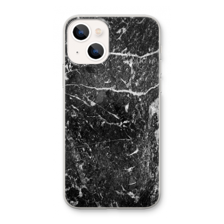 Zwart marmer: iPhone 13 mini Transparant Hoesje