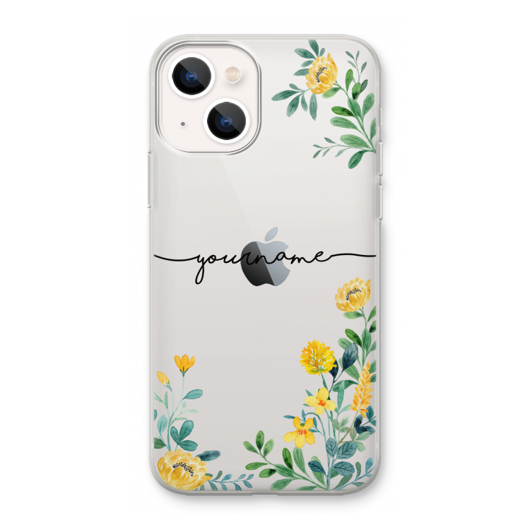 Gele bloemen: iPhone 13 mini Transparant Hoesje