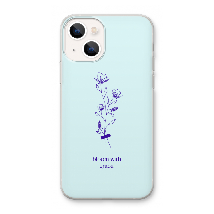 Bloom with grace: iPhone 13 mini Transparant Hoesje