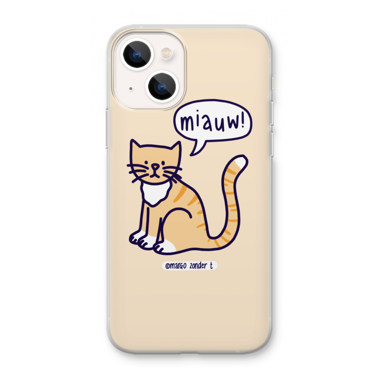 Miauw: iPhone 13 mini Transparant Hoesje