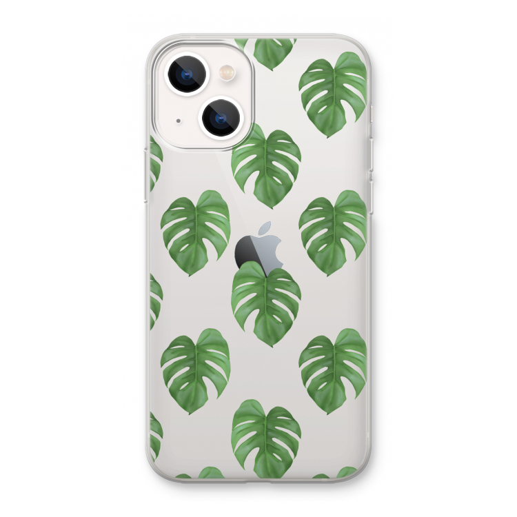 Monstera leaves: iPhone 13 mini Transparant Hoesje