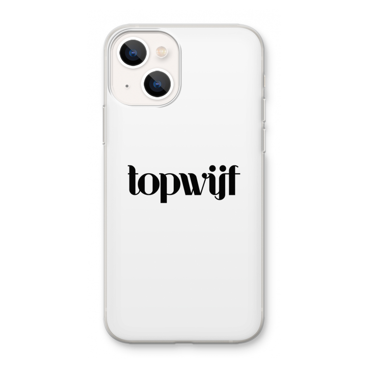 Topwijf Wit: iPhone 13 mini Transparant Hoesje