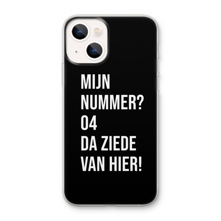 Da ziede van hier - Zwart: iPhone 13 mini Transparant Hoesje
