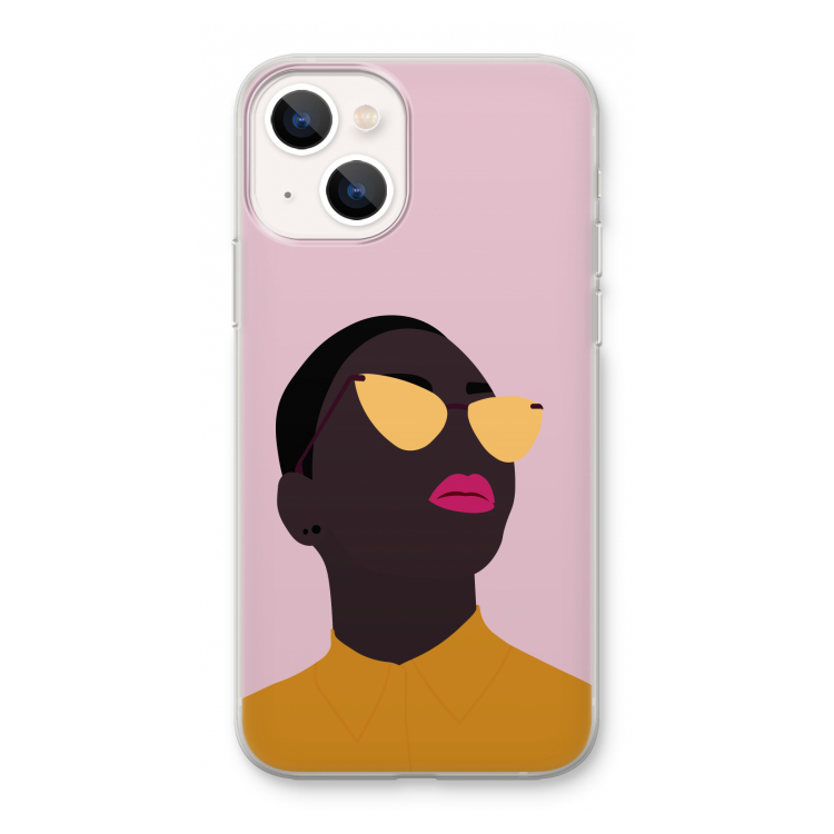 Yellow glasses: iPhone 13 mini Transparant Hoesje