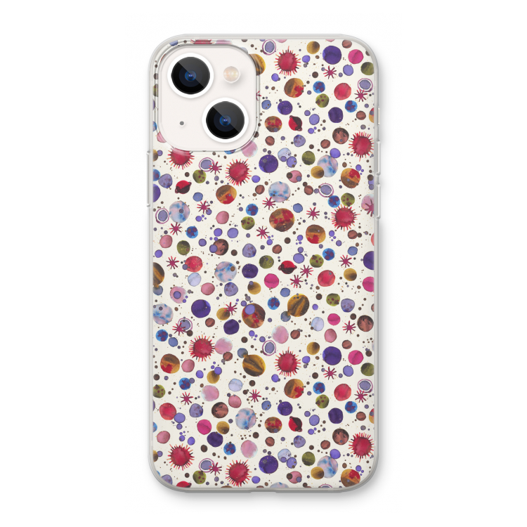 Planets Space: iPhone 13 mini Transparant Hoesje