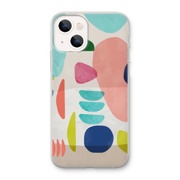 Bold Rounded Shapes: iPhone 13 mini Transparant Hoesje