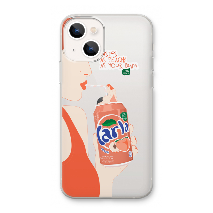 Peach please!: iPhone 13 mini Transparant Hoesje