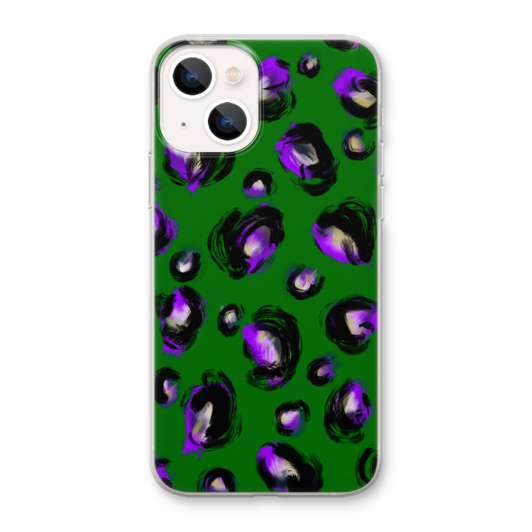 Green Cheetah: iPhone 13 mini Transparant Hoesje