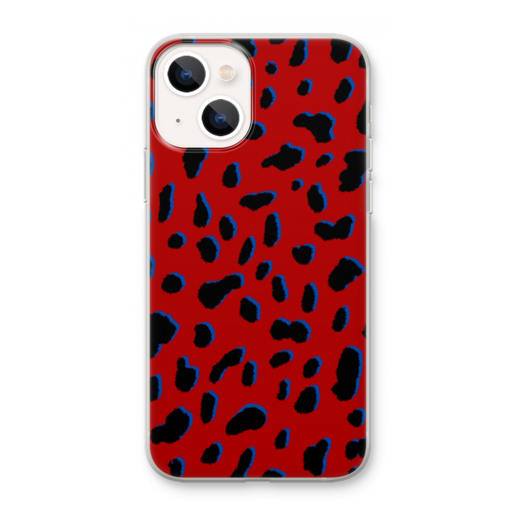 Red Leopard: iPhone 13 mini Transparant Hoesje