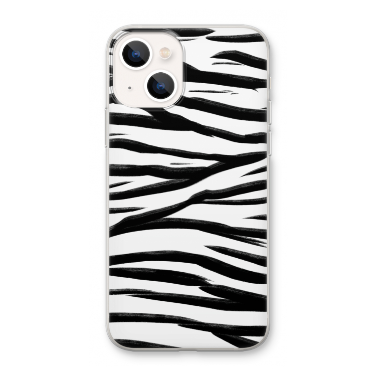 Zebra pattern: iPhone 13 mini Transparant Hoesje