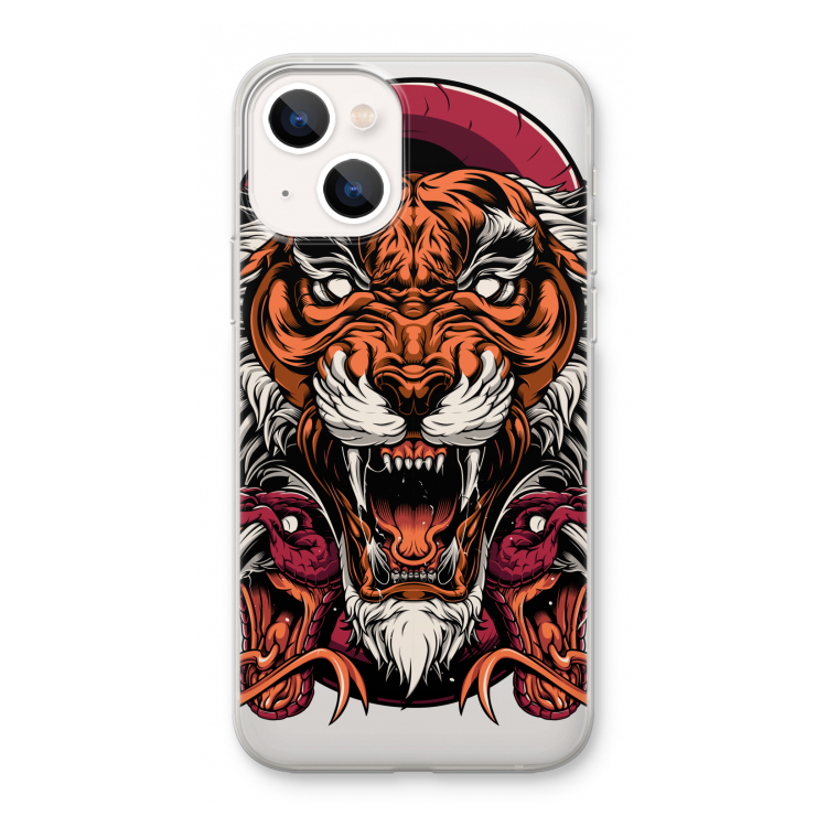 Tiger and Rattlesnakes: iPhone 13 mini Transparant Hoesje