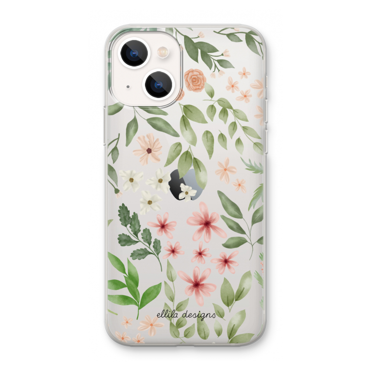 Botanical sweet flower heaven: iPhone 13 mini Transparant Hoesje