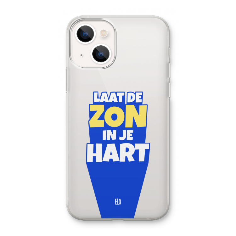Laat de zon in je hart: iPhone 13 mini Transparant Hoesje