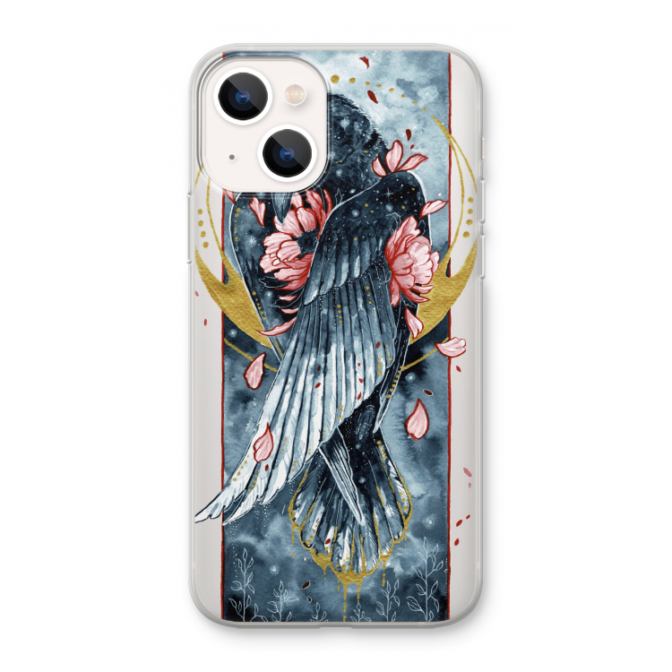 Golden Raven: iPhone 13 mini Transparant Hoesje