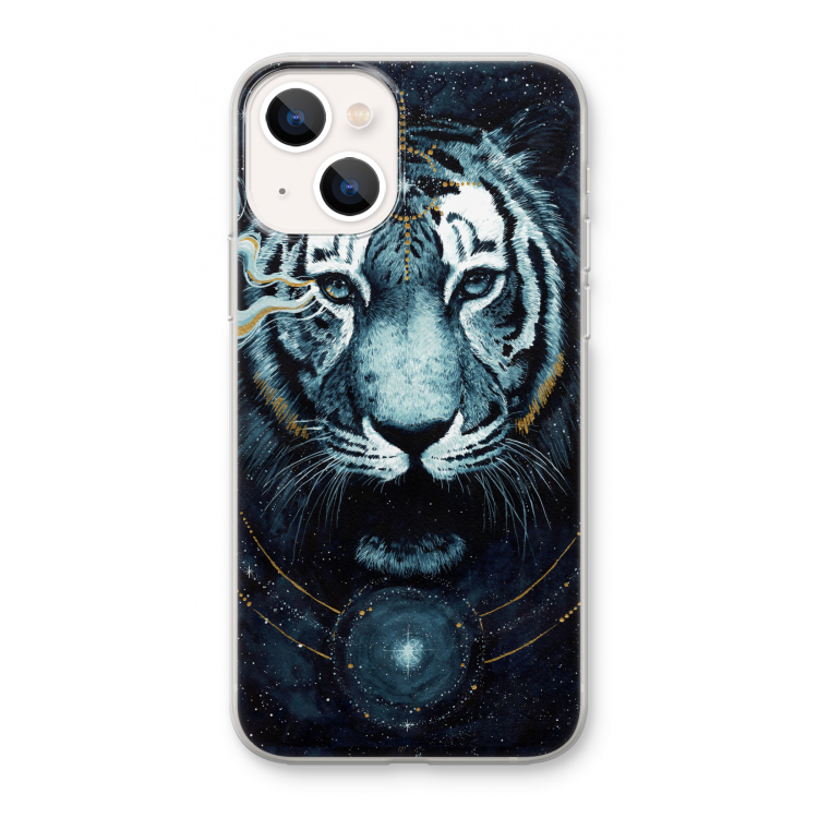 Darkness Tiger: iPhone 13 mini Transparant Hoesje