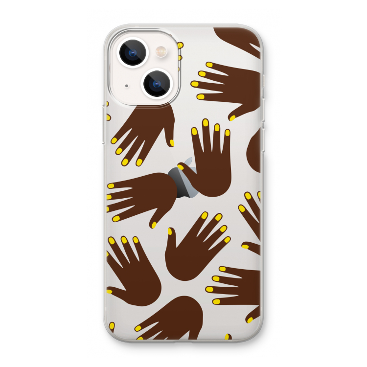 Hands dark: iPhone 13 mini Transparant Hoesje