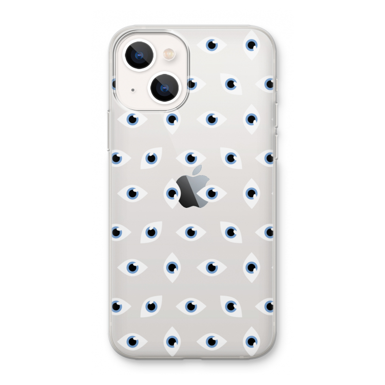 Eyes pattern: iPhone 13 mini Transparant Hoesje