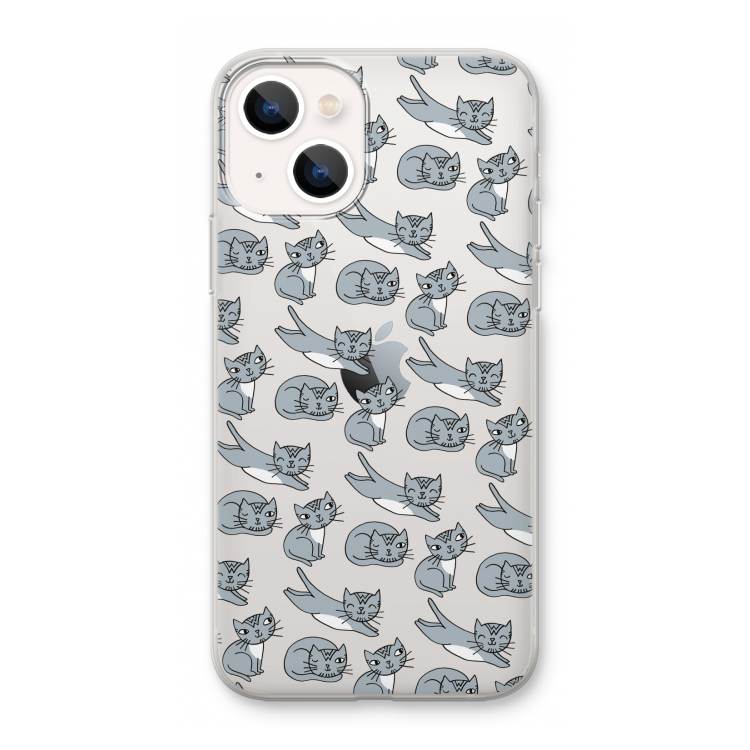 Poezen: iPhone 13 mini Transparant Hoesje
