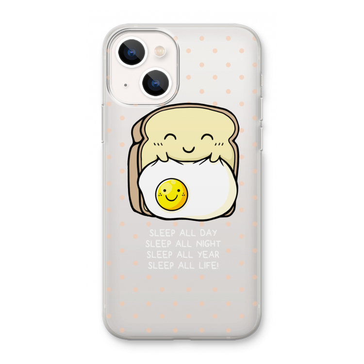 Sleep All Day: iPhone 13 mini Transparant Hoesje