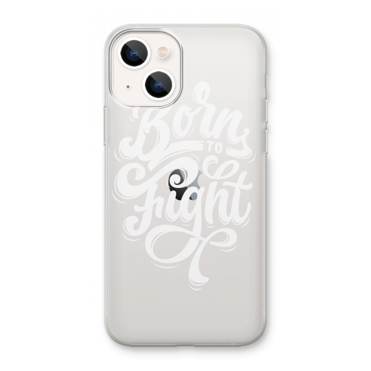 Born to Fight: iPhone 13 mini Transparant Hoesje