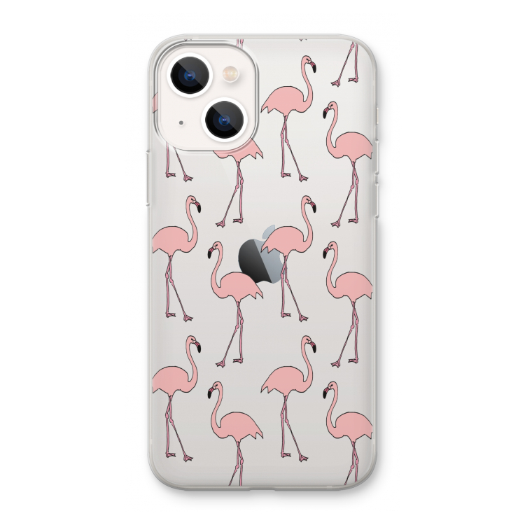 Anything Flamingoes: iPhone 13 mini Transparant Hoesje