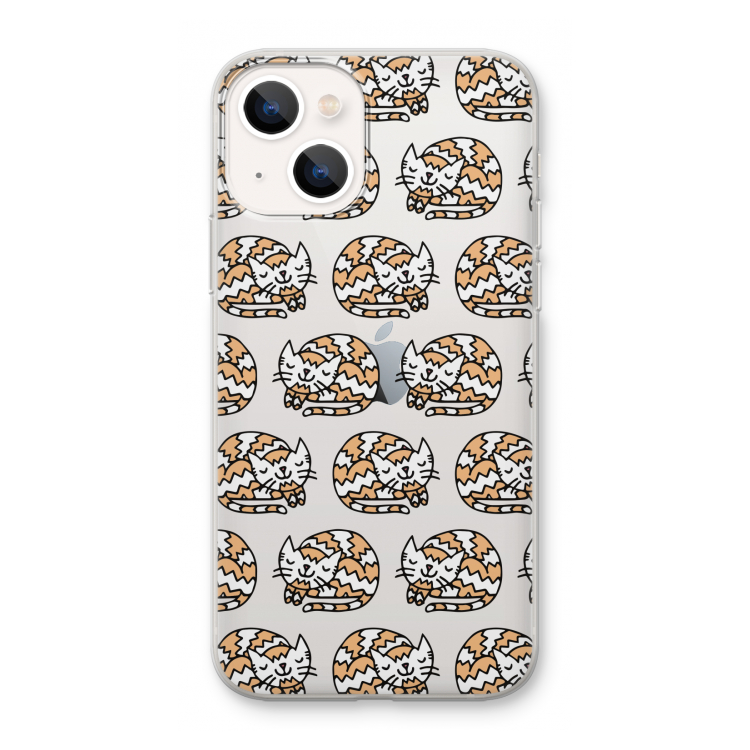 Slapende poes: iPhone 13 mini Transparant Hoesje
