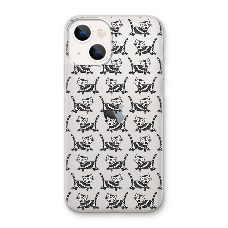 Zwarte poes: iPhone 13 mini Transparant Hoesje