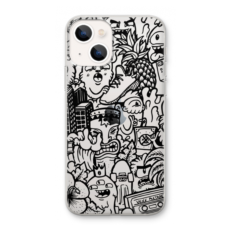 Vexx Black Mixtape: iPhone 13 mini Transparant Hoesje