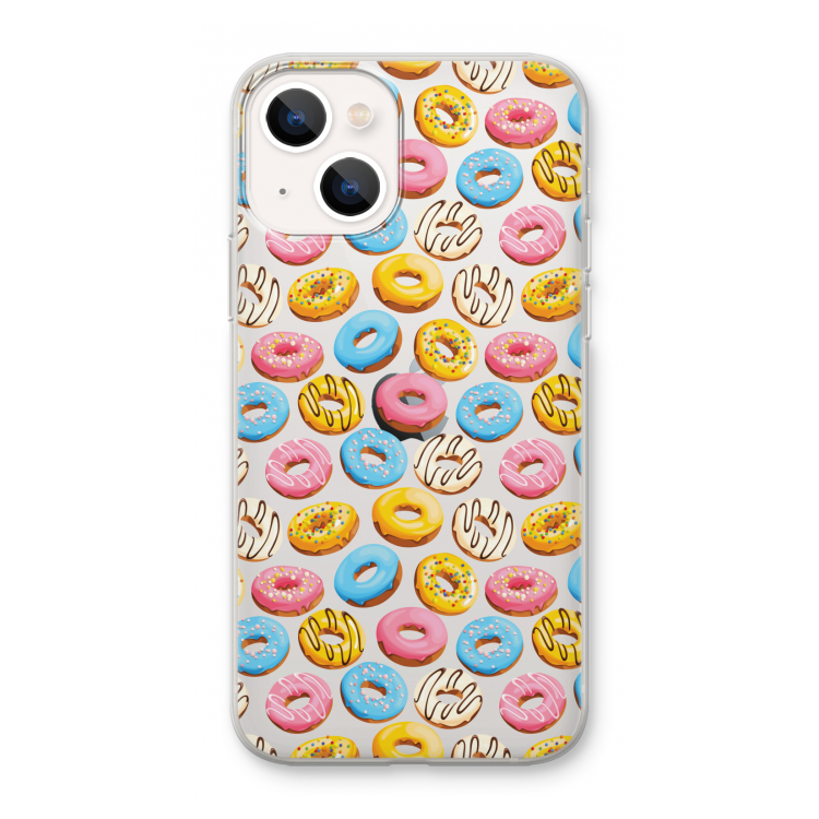 Pink donuts: iPhone 13 mini Transparant Hoesje