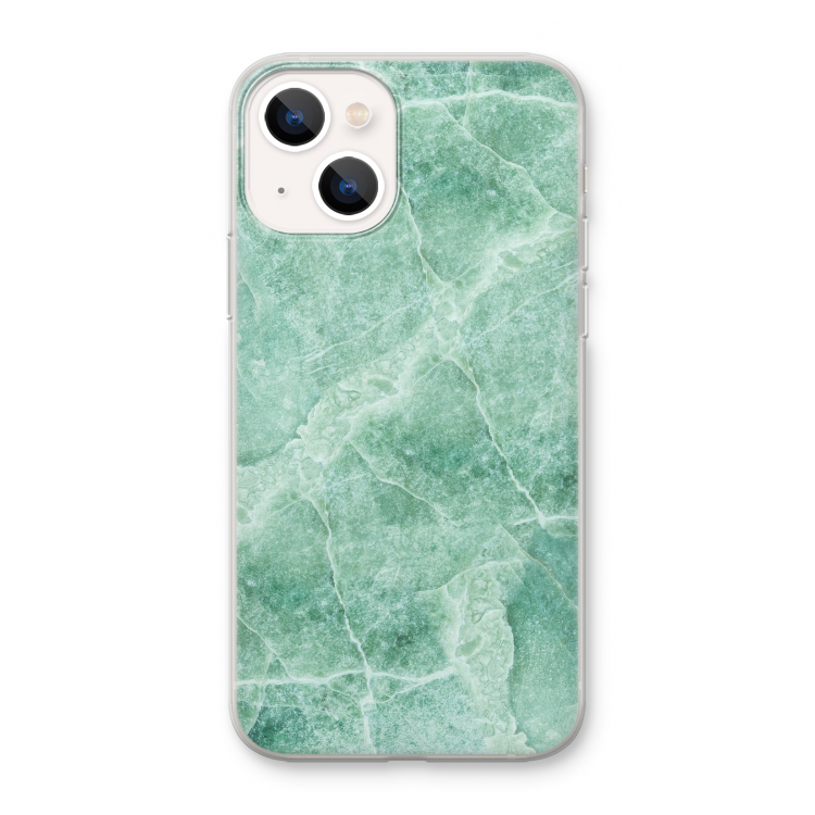 Groen marmer: iPhone 13 mini Transparant Hoesje