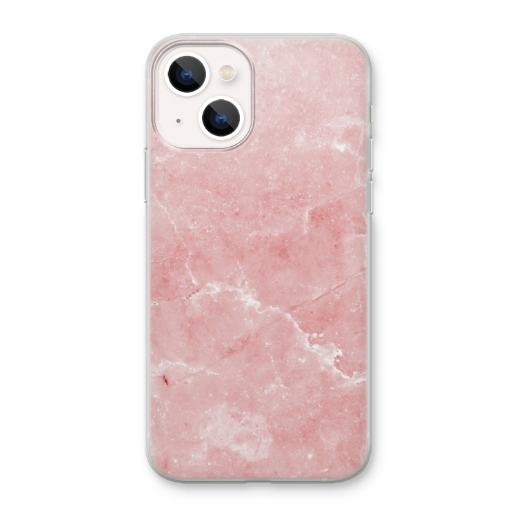 Roze marmer: iPhone 13 mini Transparant Hoesje