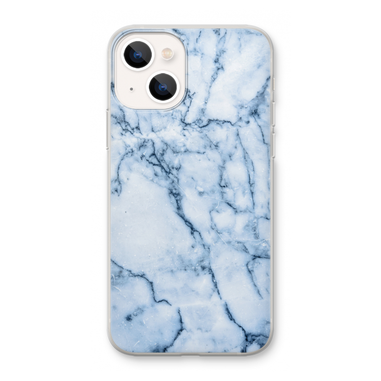 Blauw marmer: iPhone 13 mini Transparant Hoesje